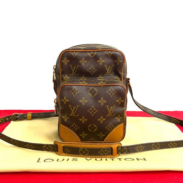 LOUIS VUITTON Amazon Monogram Leather Shoulder Bag Pochette Brown 37338