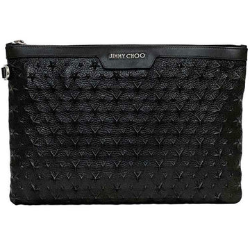 JIMMY CHOO clutch bag black handbag leather  star ladies compact