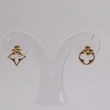 LOUIS VUITTON LV Flower Gram Earrings M00770 Metal Gold Monogram Ear