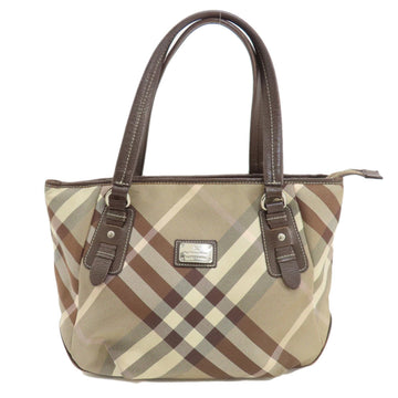 BURBERRY Blue Label Check Pattern Tote Bag Canvas Women's
