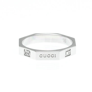 GUCCI Octagonal Ring White Gold [18K] Fashion No Stone Band Ring Silver