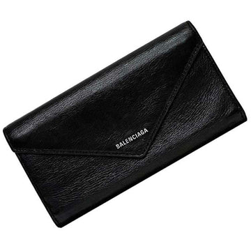 BALENCIAGA Bi-fold Long Wallet Black Everyday 499207 ec-20204 Leather  Women's Men's