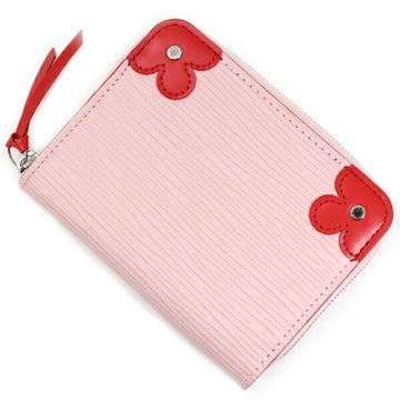 LOUIS VUITTON Wallets & Coin Cases Epi Flower Zipper Purse Blooming Corner Round Pink Red Women's M62971  T4792