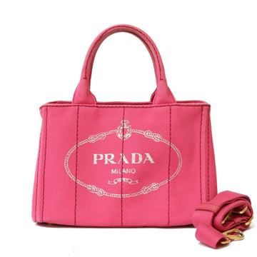 PRADA Canapa Tote SS Bag Canvas Pink Ladies  Shoulder BRB01000000003204