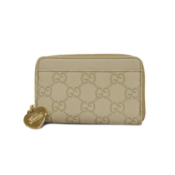 GUCCI Wallet/Coin Case ssima 268750 Leather Ivory Champagne Men's Women's