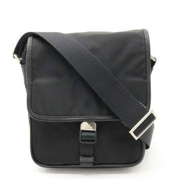 PRADA Shoulder Bag Pochette Nylon Leather NERO Black 2VD770