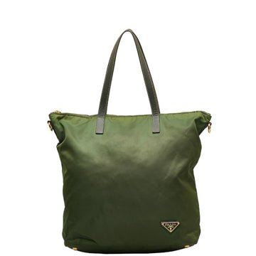 PRADA Tote Bag Shoulder BR4696 Khaki Nylon Women's