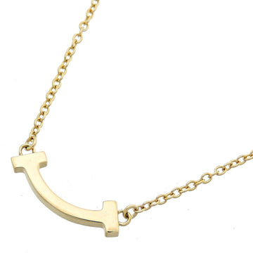 TIFFANY & Co. T Smile Pendant Women's Necklace 62617640 750 Yellow Gold