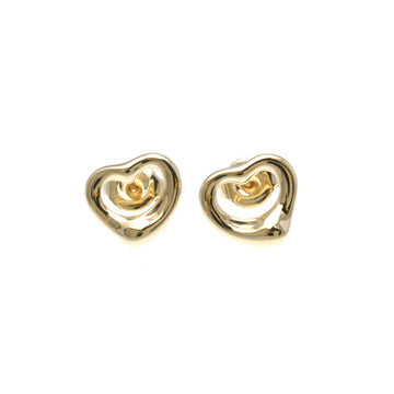 TIFFANY Open Heart No Stone Pink Gold [18K] Stud Earrings Pink Gold