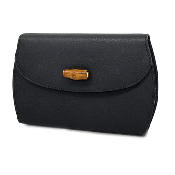 GUCCI clutch bag bamboo 0042046047 leather black ladies