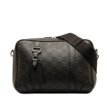 LOUIS VUITTON Damier Infini Sirius Shoulder Bag N45286 Black PVC Leather Women's