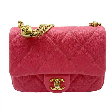 CHANEL Matelasse chain shoulder bag caviar pink heart gold hardware similar