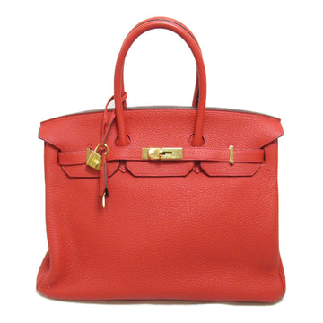 HERMES Birkin 35 handbag Red Togo leather leather