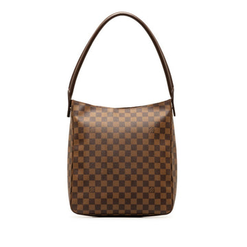 LOUIS VUITTON Damier Looping GM Special Order Shoulder Bag Handbag N51144 Brown PVC Leather Women's