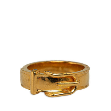 HERMES Belt Motif Scarf Ring Gold Plated Women's