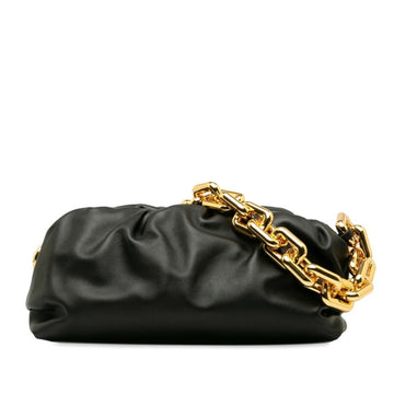 BOTTEGA VENETA The Chain Pouch Bag Black Leather Women's BOTTEGAVENETA