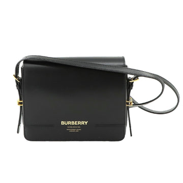 BURBERRY Grace Small Shoulder Bag Leather Black Gold Hardware