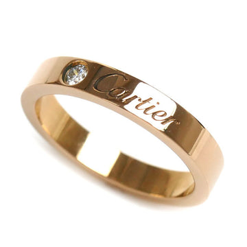 CARTIER K18PG Pink Gold Engraved 1P Diamond Ring B4086448 48 3.6g Women's