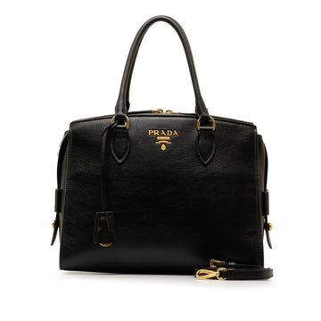 PRADA Handbag Shoulder Bag 1BA164 Black Leather Women's
