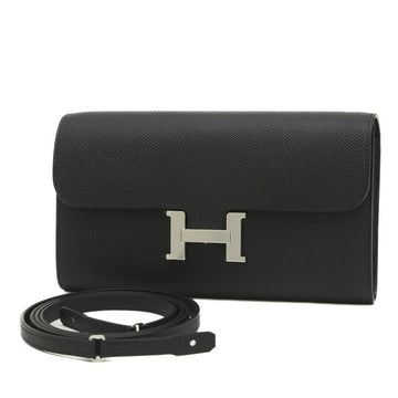 HERMES Constance Two Go Long Wallet Epson Black W engraved
