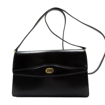 GUCCI Shoulder Bag Clutch Leather Black Unisex w0123g
