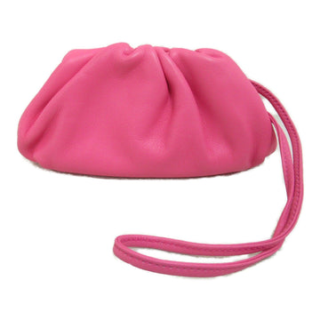 BOTTEGA VENETA Pochette Shoulder Bag Pink Lambskin [sheep leather]