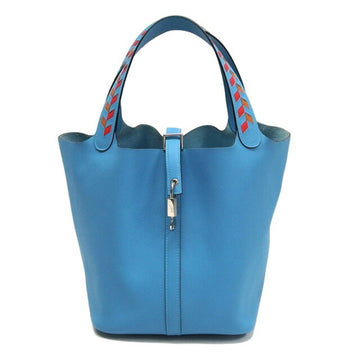 HERMES Picotin Lock MM Epsom Leather Blue Noir [light blue] handbag