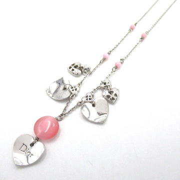 Dior Heart pink stone Necklace Necklace Silver Pink Plastic plating Silver Pink