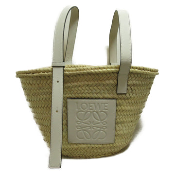 LOEWE Basket Bag Shoulder Bag White Natural Calfskin [cowhide] Palm leaf A223S92X042163