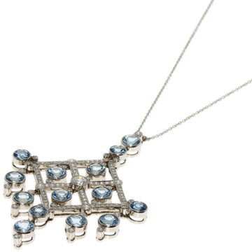 TIFFANY Aquamarine Diamond Art Deco Necklace Platinum PT950 Women's &Co.