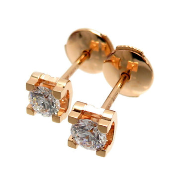 CARTIER 0.20ct C de Diamond Ladies Earrings N8502500 750 Pink Gold