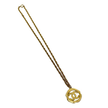 CHANEL Coco Mark Chain Necklace Pendant Gold 69196
