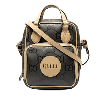 GUCCI Off the Grid Shoulder Bag Handbag 625850 Grey Beige Nylon Leather Women's
