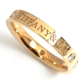 TIFFANY&Co.  K18PG Pink Gold Flat Band 3PD Ring Diamond Size 6.5 3.1g Women's