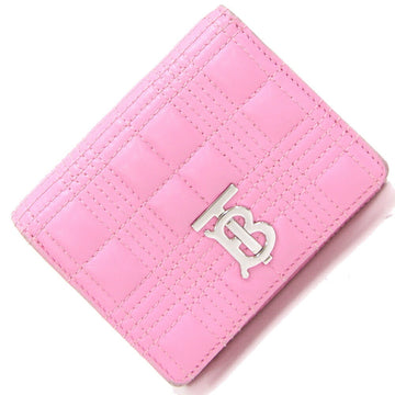 BURBERRY Trifold Wallet 8049282-B1020 Pink Leather Women's