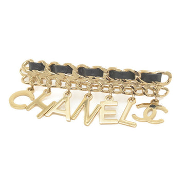 CHANEL Chain Barrette Gold Black B19P