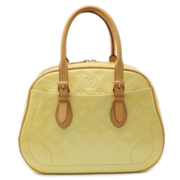 LOUIS VUITTON Monogram Vernis Summit Drive Handbag Patent Calf Pearl Yellow M93514