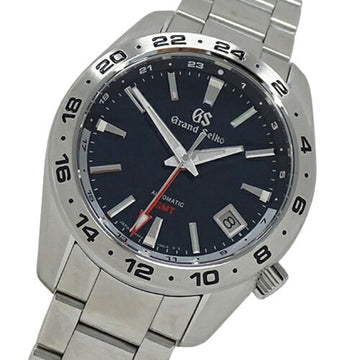 GRAND SEIKO GS Sports Collection 9S66-00J0 SBGM245 Watch Men's Mechanical GMT Date Automatic AT Stainless Steel SS Silver Blue Polished