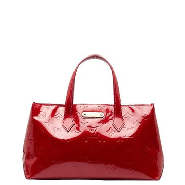 LOUIS VUITTON Monogram Vernis Wilshire PM Handbag M93642 Pomme d'Amour Red Patent Leather Women's