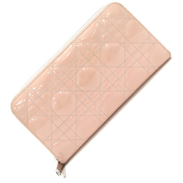 CHRISTIAN DIOR Dior Round Long Wallet Lady Voyageur S0007OVRB Pink Patent Calfskin Women's Christian
