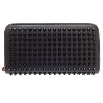 CHRISTIAN LOUBOUTIN Long Wallet 3135058 Panettone Studs Leather Black Red 180392