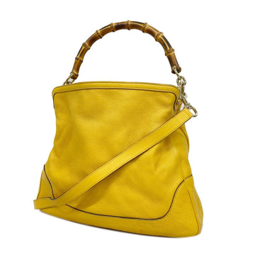 GUCCI Bamboo Handbag 282315 Leather Yellow Women's