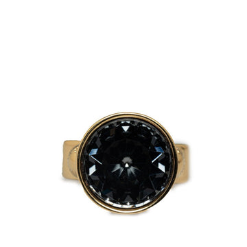 LOUIS VUITTON Crystal Ring M65255 Gold Grey Plated Women's