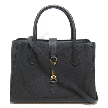 GUCCI Jackie 1961 Small Shopping Bag Tote Bag Black leather 727810