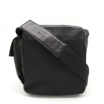 PRADA Shoulder Bag Pochette Nylon Nappa Leather NERO Black