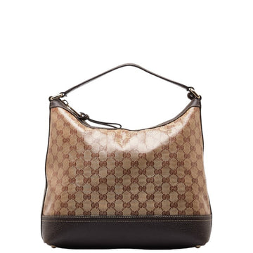GUCCI GG Crystal Bag Handbag 336650 Brown PVC Leather Women's
