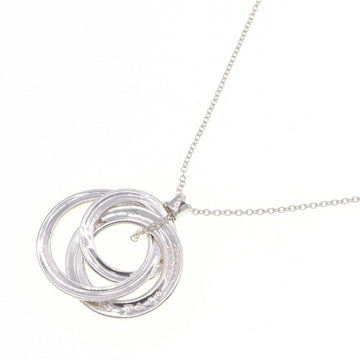 TIFFANY Necklace 1837 Interlocking Circle Pendant SV Sterling Silver 925 Choker Three Circles Triple  & CO