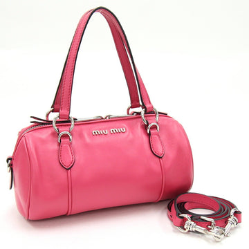MIU MIU Miu Handbag 5BH152 Pink Leather Boston Ladies MIUMIU