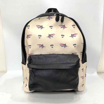 COACH Bag Backpack White x Black Pink Shark Animal Ladies Men's Leather F29031
