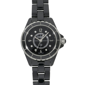 CHANEL J12 Black Ceramic 29MM H2569 x 8P Diamond Ladies Watch